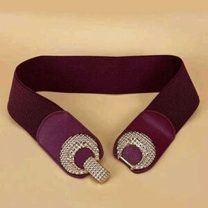 2/$21 Ladies Elegant Burgundy Stretch Belt (29.5 Inches)